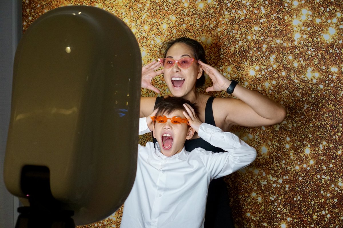 Fun moments at a Penguin Photobooths event