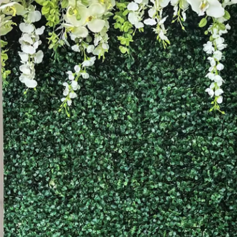 Garden Romance backdrop — lush greenery with white florals
